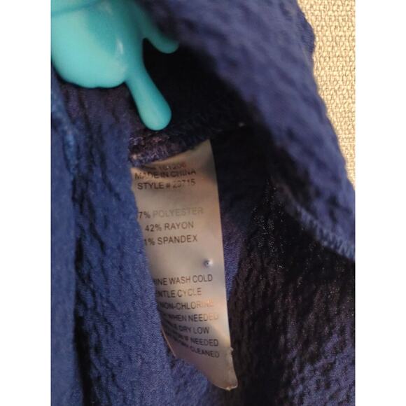 Soft Surroundings Tunic Women Small Navy Blue Cowl Neck Asymmetric Crinkle Dress - Picture 5 of 5